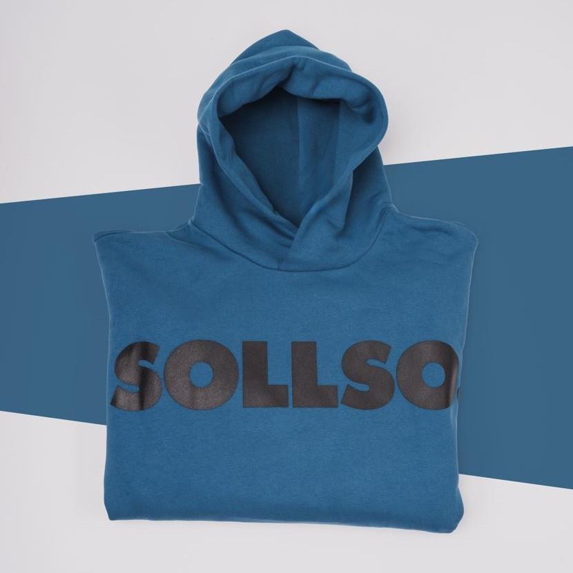 SOLLSO. Hoodie „Pure Logo“, Farbe Rough Sea, Größe 10XL