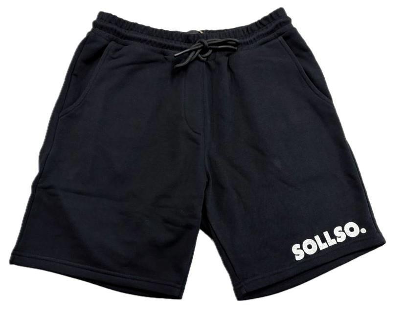 Sweatshorts „SOLLSO.“, Schwarz, Größe L