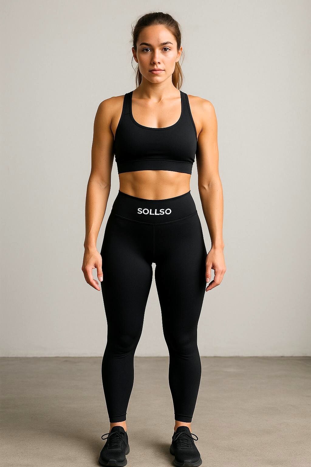 Scrunch-Leggins by SOLLSO., Schwarz, Gr.L