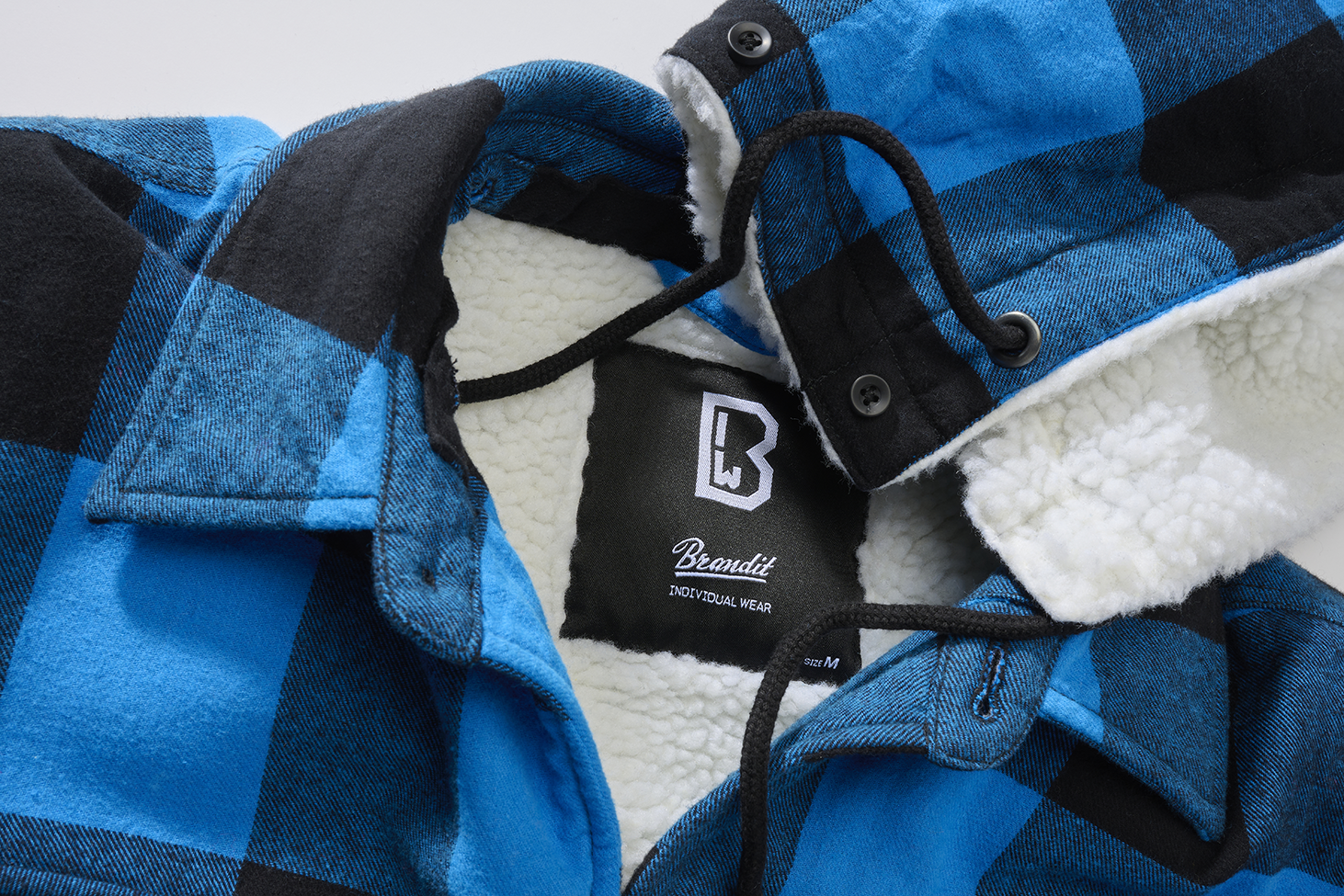 Brandit Lumberjacket hooded blau/schwarz, Größe 6XL