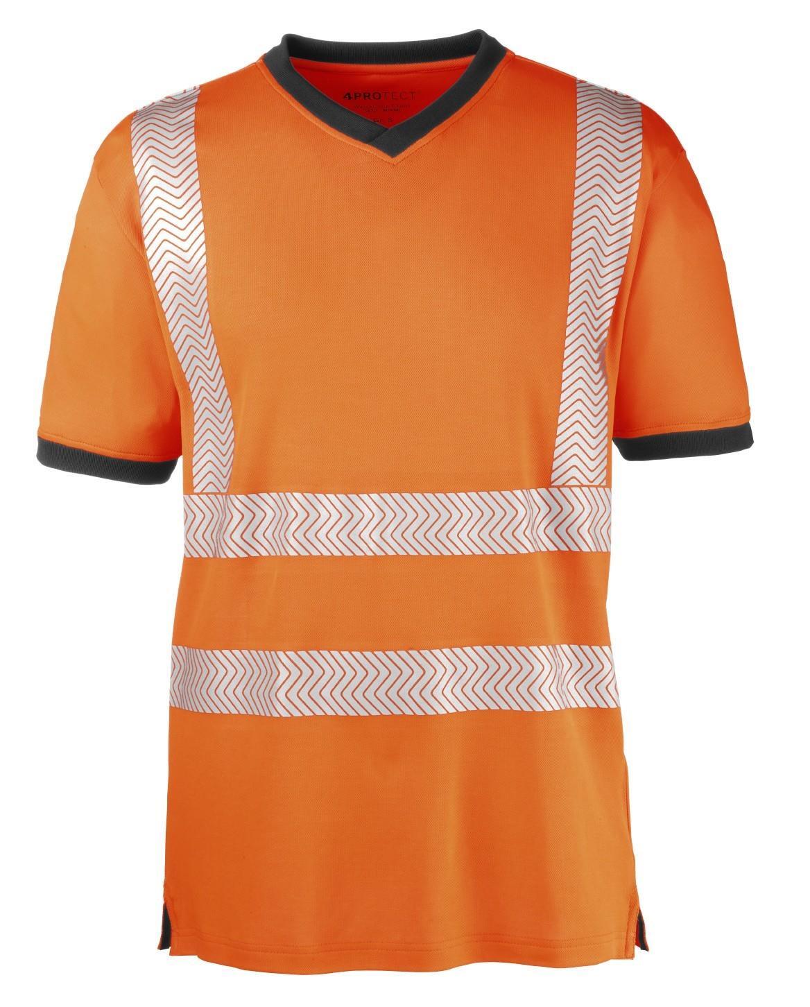 4PROTECT® Warnschutz T-Shirt mit UV-Schutz, leuchtorange, Gr.5XL
