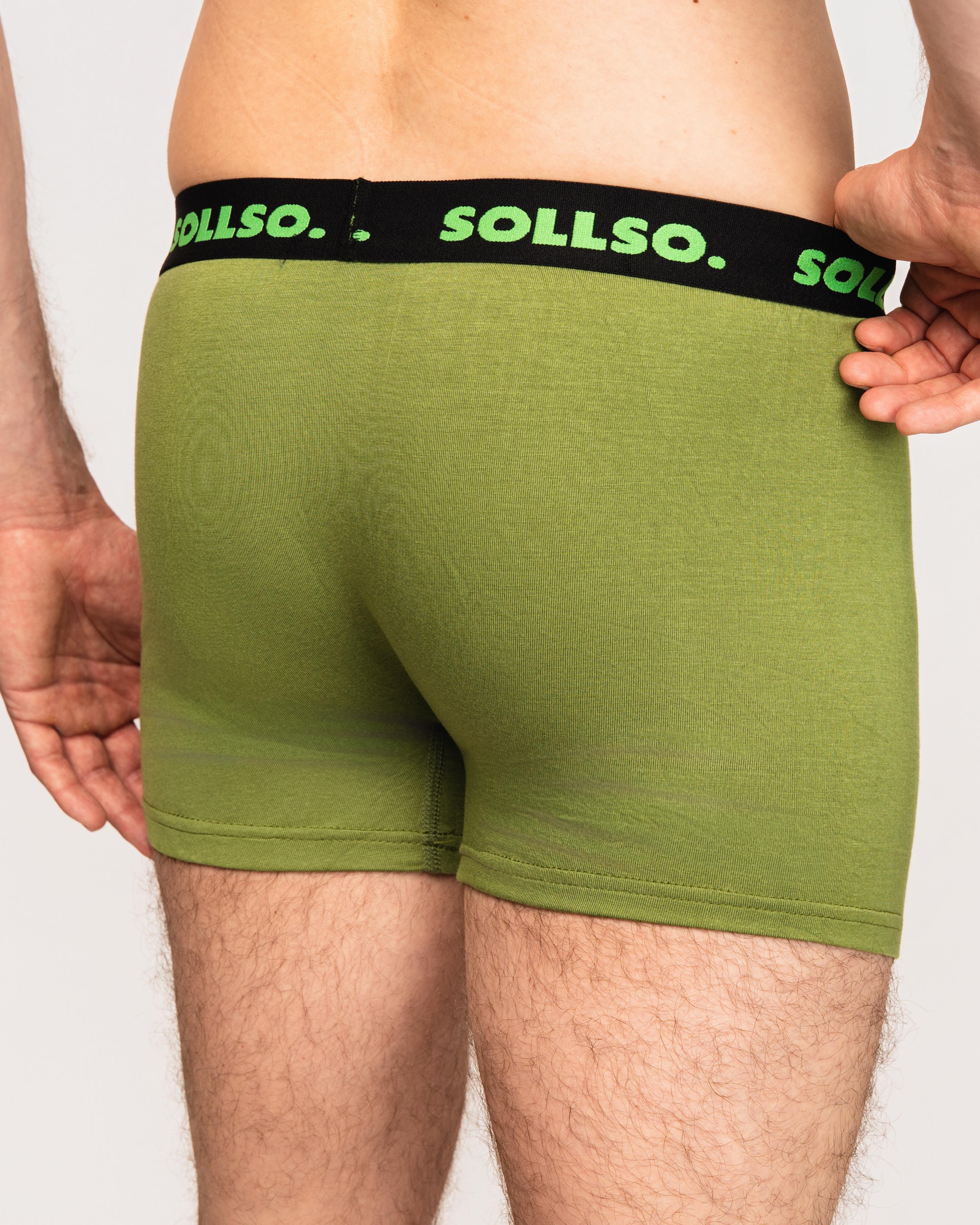 3er Pack Herren Boxershort, Bambusviskose, Olive, Gr.L
