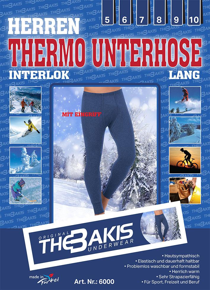 Herren Thermo Unterhose Dunkelblau, Größe 6 Herren Thermo Unterhose Dunkelblau, Größe 6
