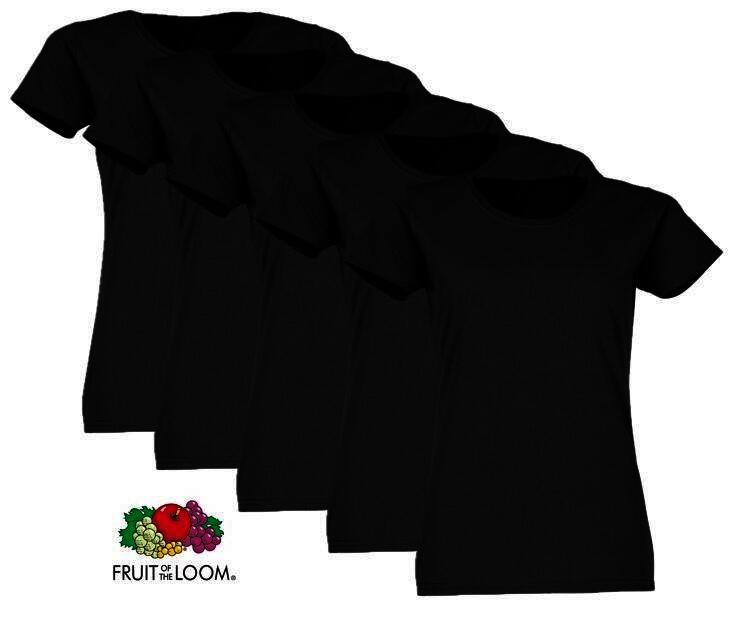 FRUIT OF THE LOOM  Valueweight Damen-T-Shirt, 10er-Pack, schwarz, Gr.XS
