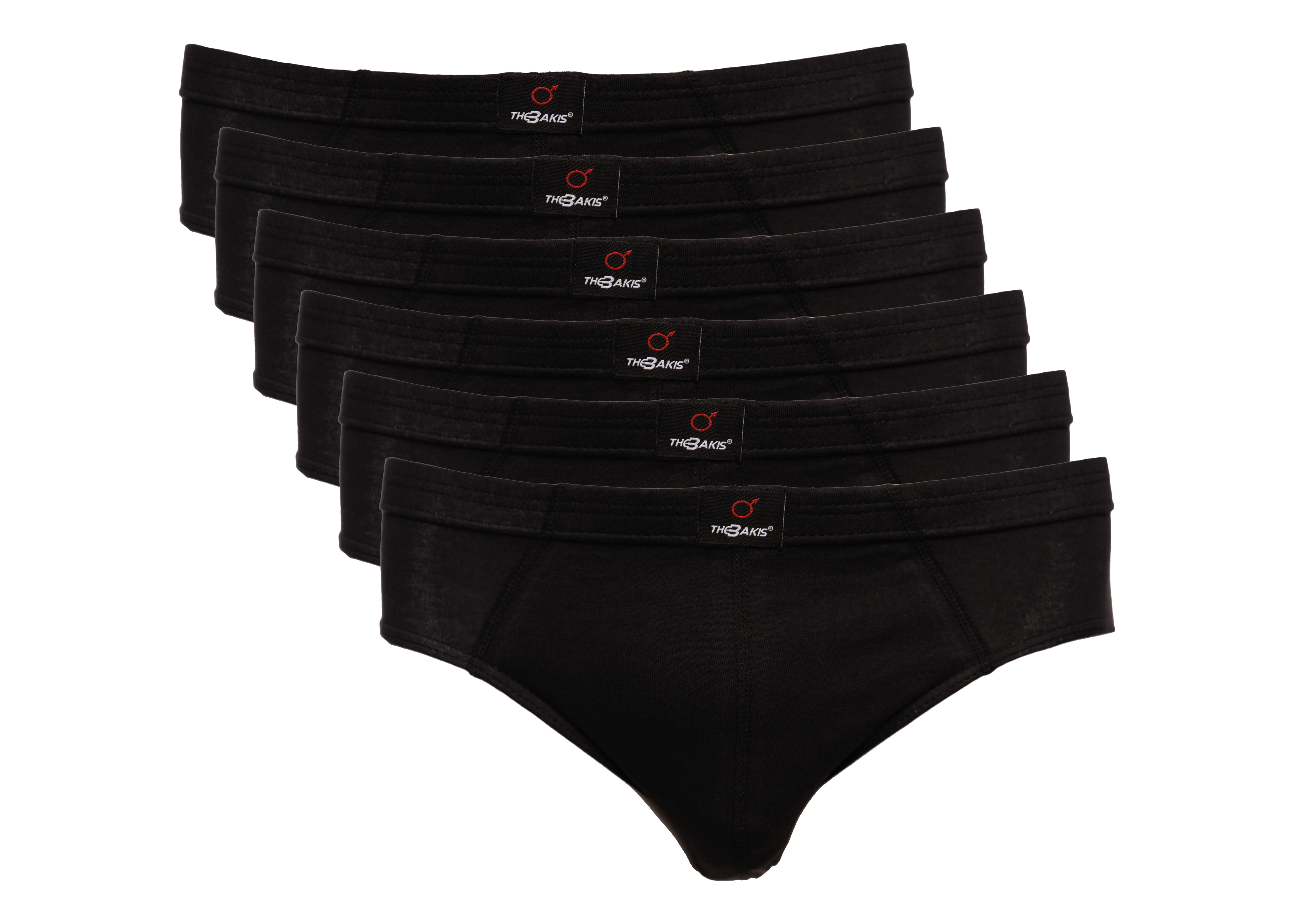 The BAKIS Herren Sportslip, 4 x 3er Pack, schwarz, Größe 7