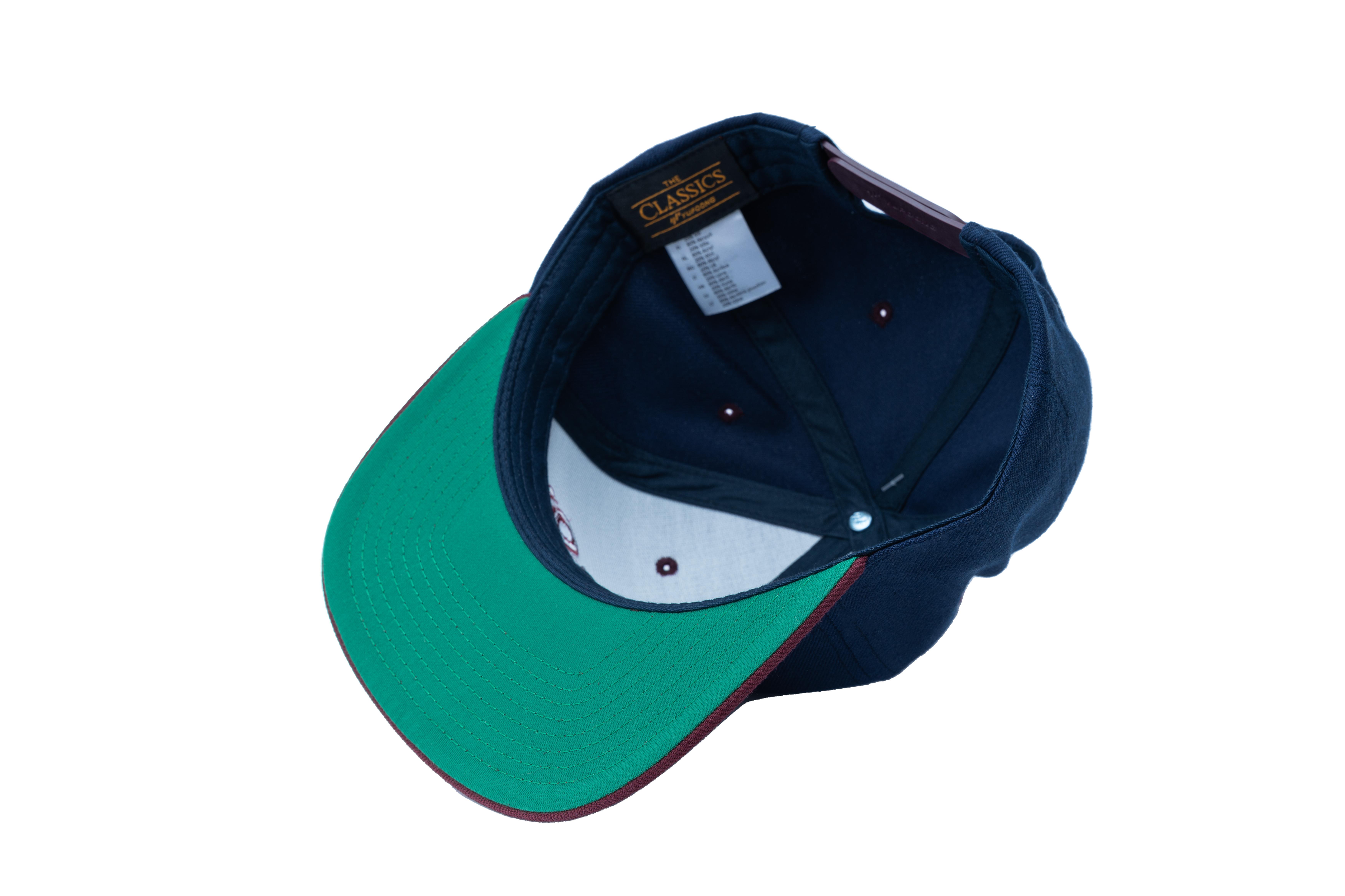 SOLLSO. Classic Snapback 2-Tone Cap, Navy-Maroon SOLLSO. Classic Snapback 2-Tone Cap, Navy-Maroon