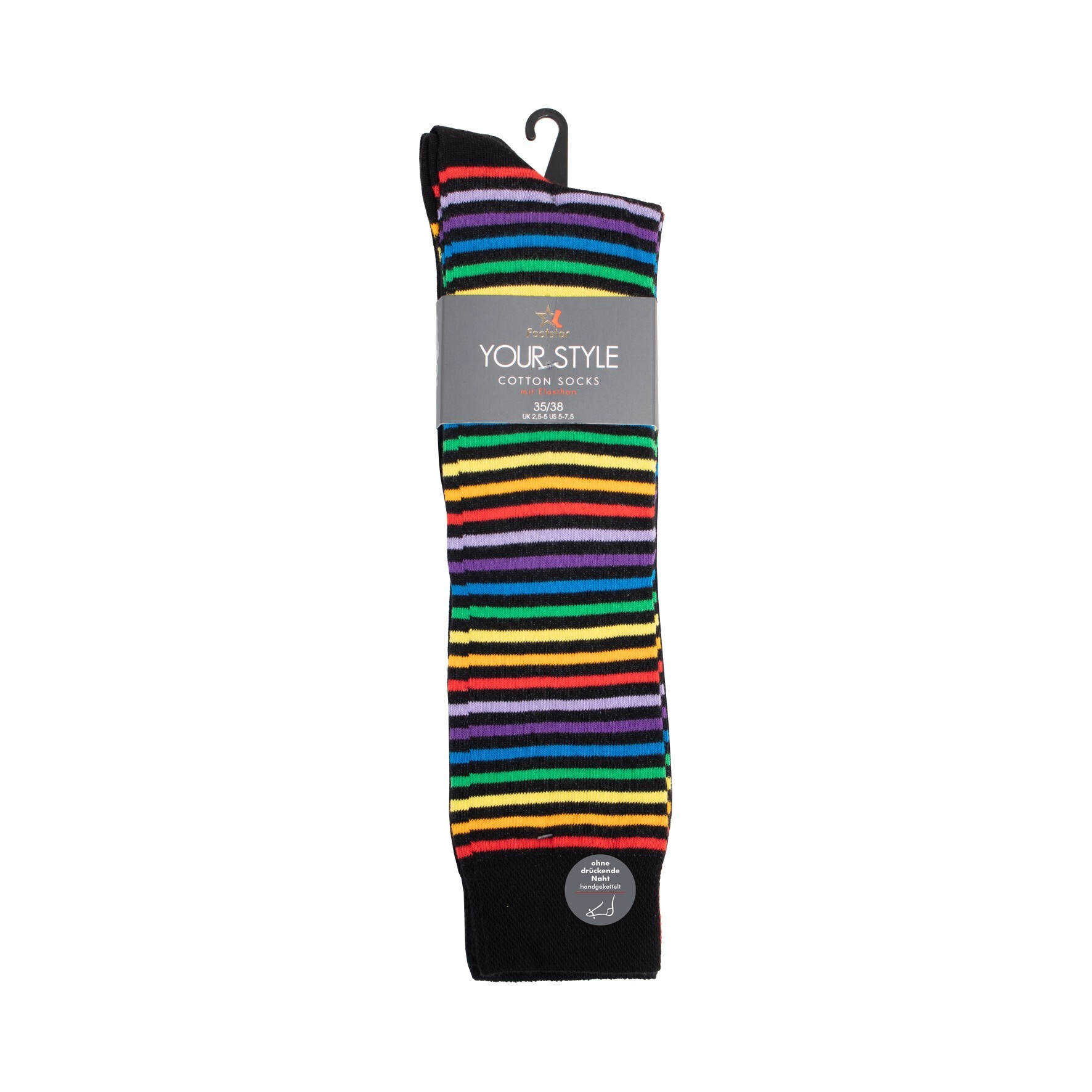 Damen Kniestrümpfe, modisch, geringelt, 2 x 3er-Pack, Gr.39/42
