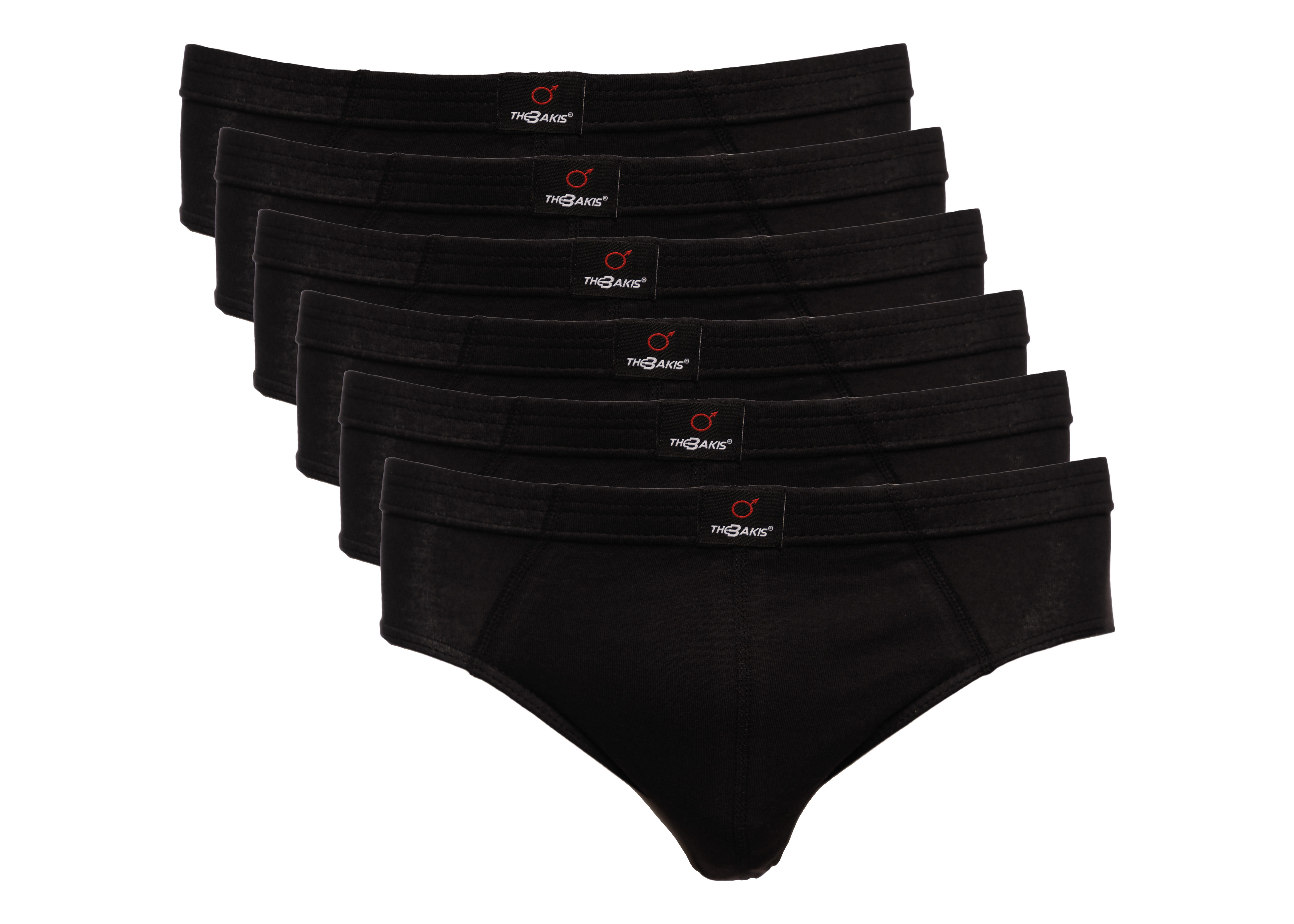 The BAKIS Herren Sportslip, 2 x 3er Pack, schwarz, Größe 8