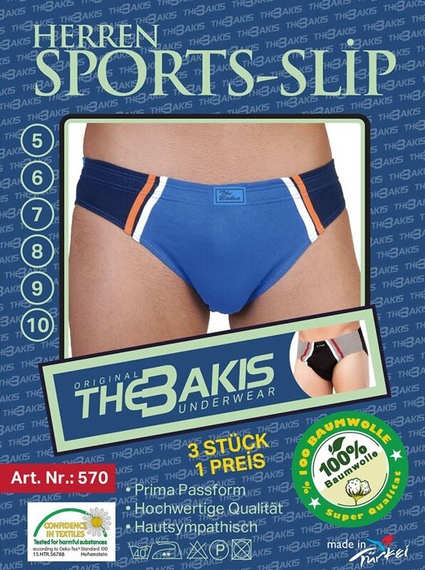 The Bakis Herren Baumwolle Sports Slips,  12er-Pack, mehrfarbig, Größe 9