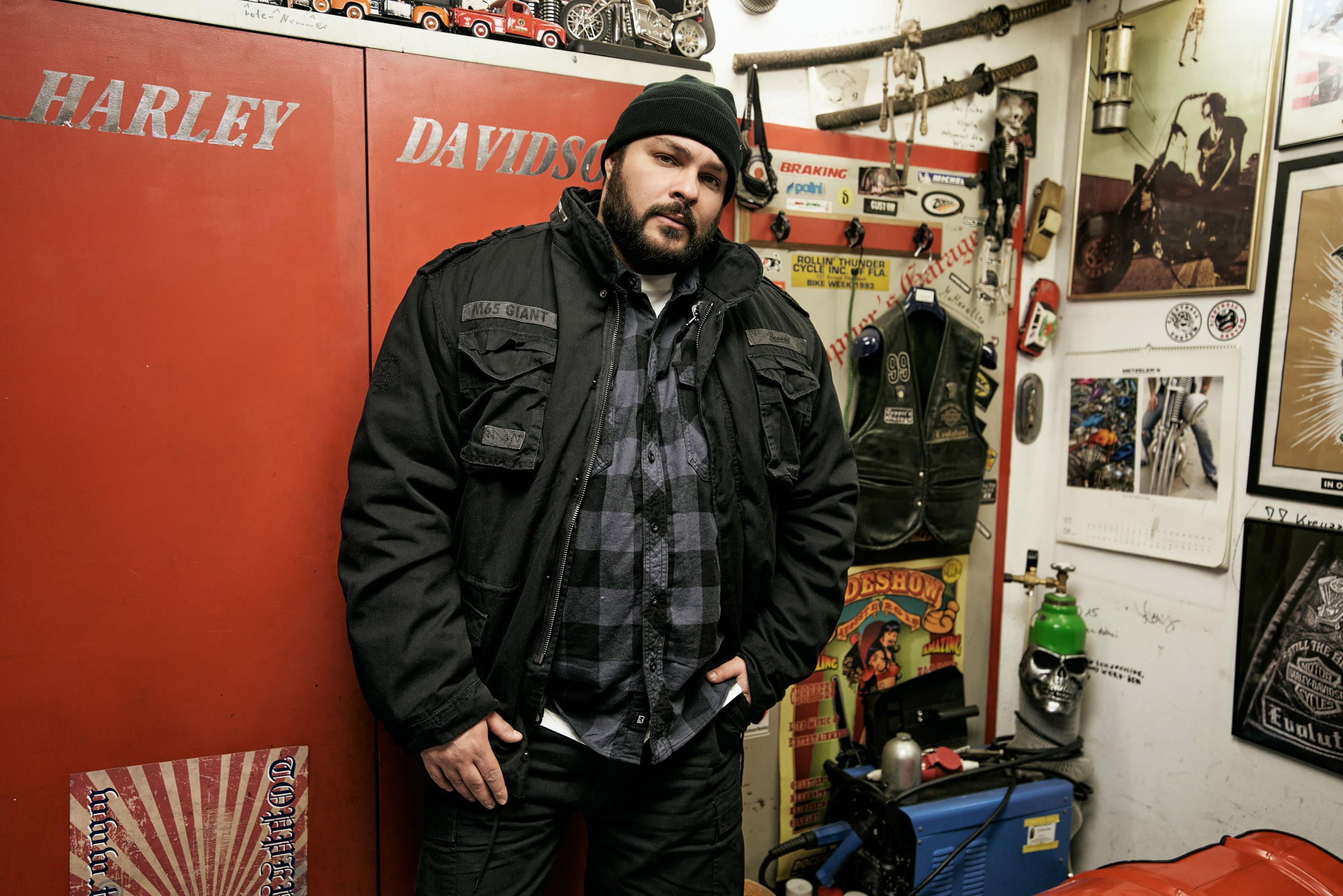 Brandit Holzfällerhemd schwarz/grau, Größe L