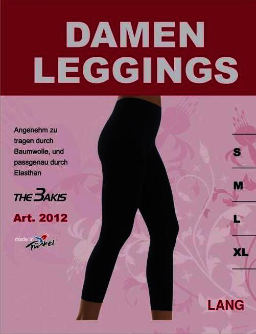 Damen Leggings Schwarz, Größe L