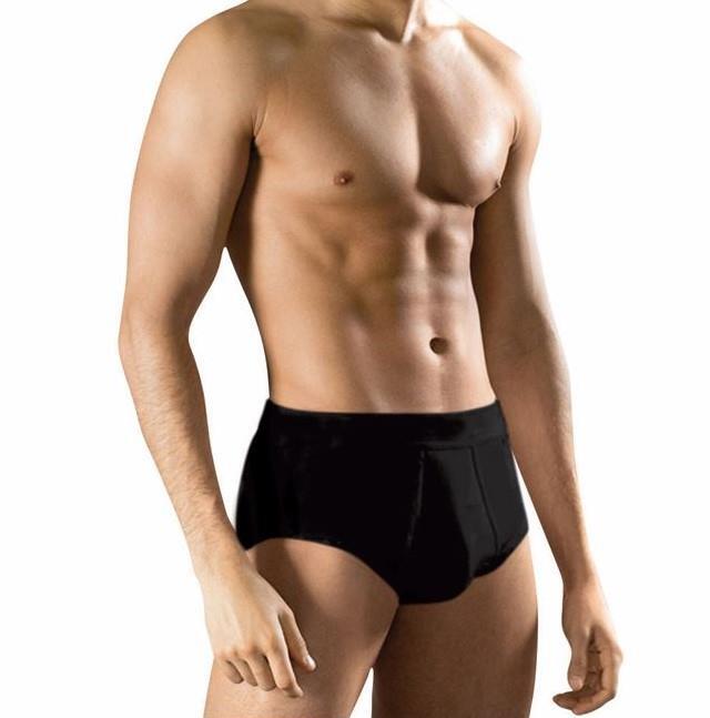 Herren Slip mit Eingriff 3er Pack Feinripp Farbe: schwarz, Größe 8