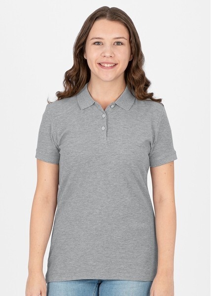 JAKO Damen Polo-Shirt Organic, hellgrau meliert, Gr.42