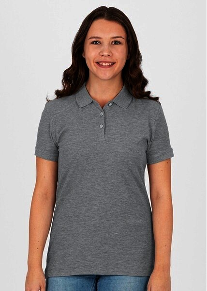 JAKO Damen Polo-Shirt Organic, hellgrau meliert, Gr.42