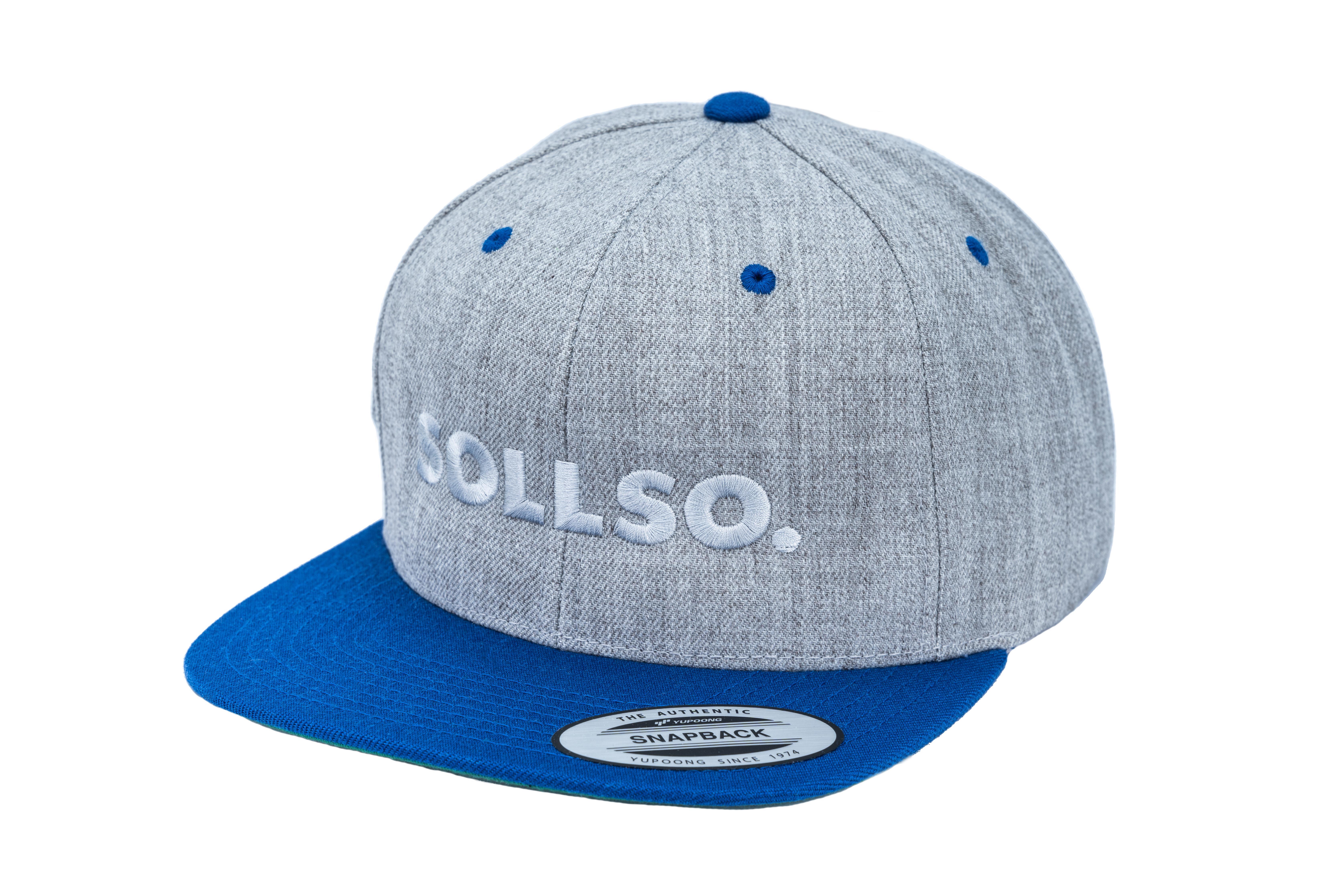 SOLLSO. Classic Snapback 2-Tone Cap, Heather-Royal