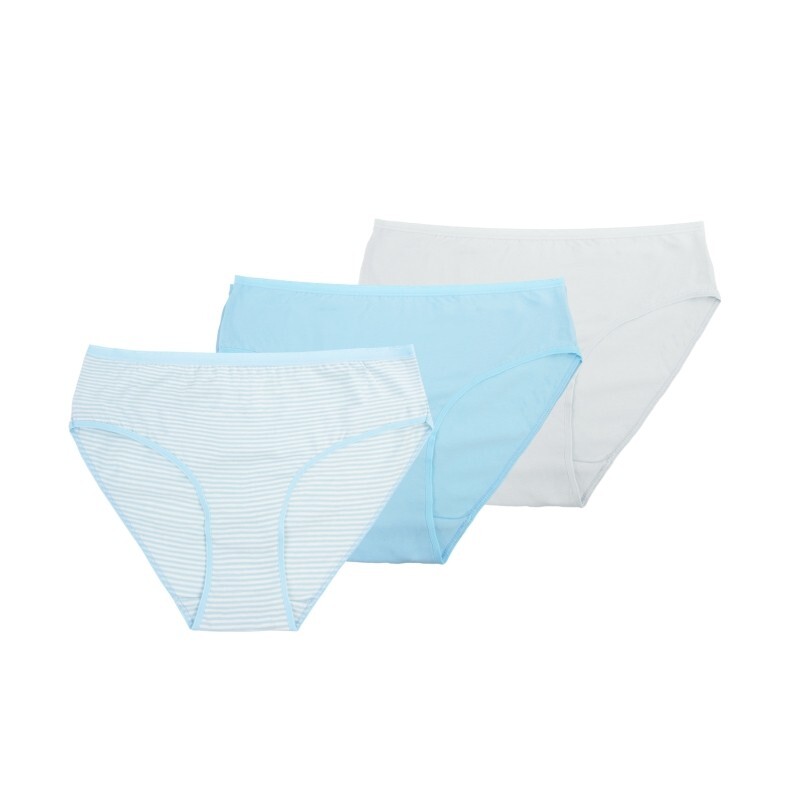 Damen Bikinislip 19115, gestreift, versch. Farben, 4 x 3er-Pack, Gr.36/38