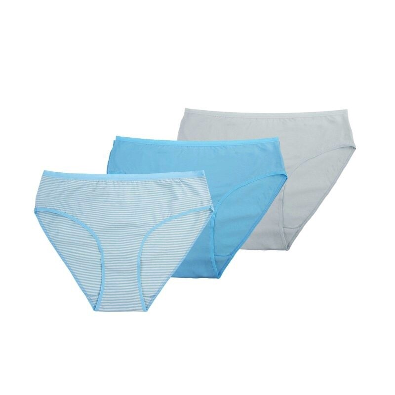 Damen Bikinislip 19115, gestreift, versch. Farben, 4 x 3er-Pack, Gr.36/38