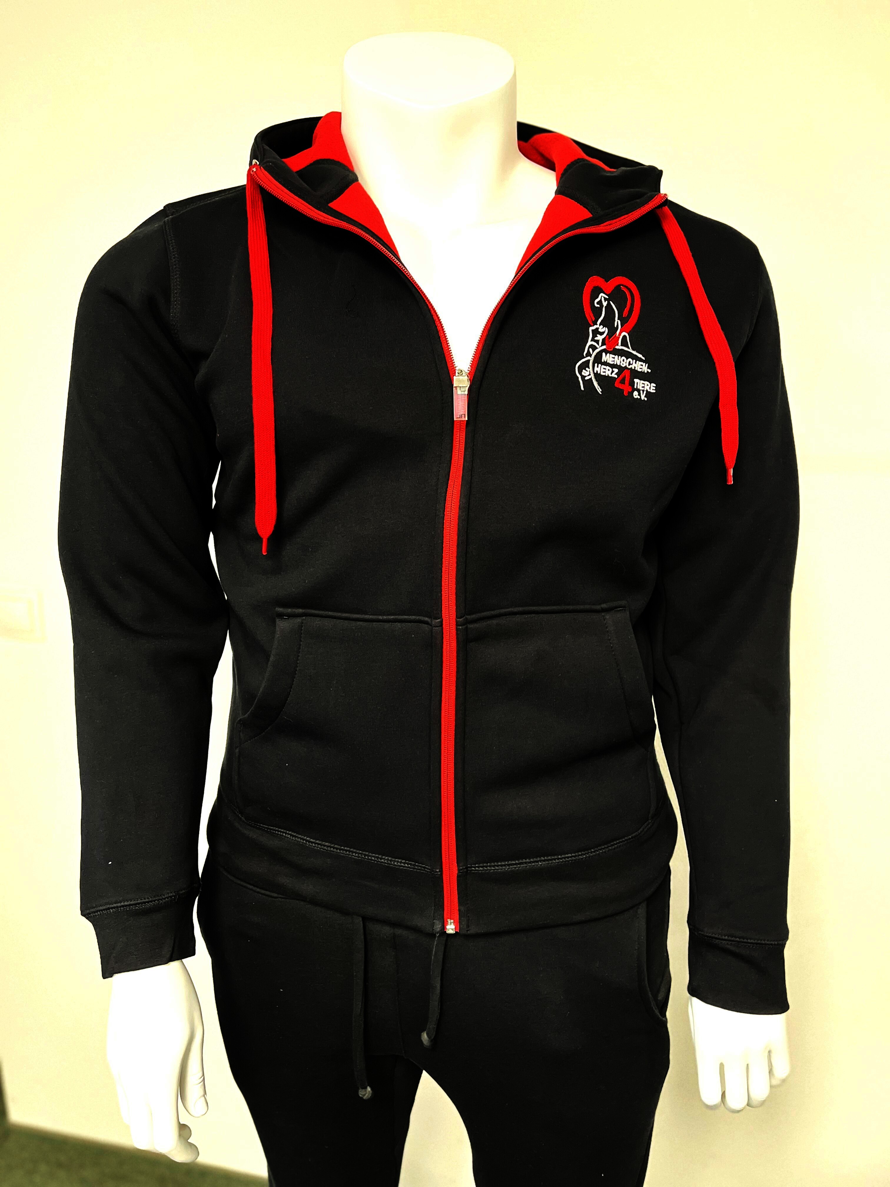 Sweatjacke  „Menschen-Herz 4 Tiere e.V.“ by SOLLSO., Schwarz, Größe XL