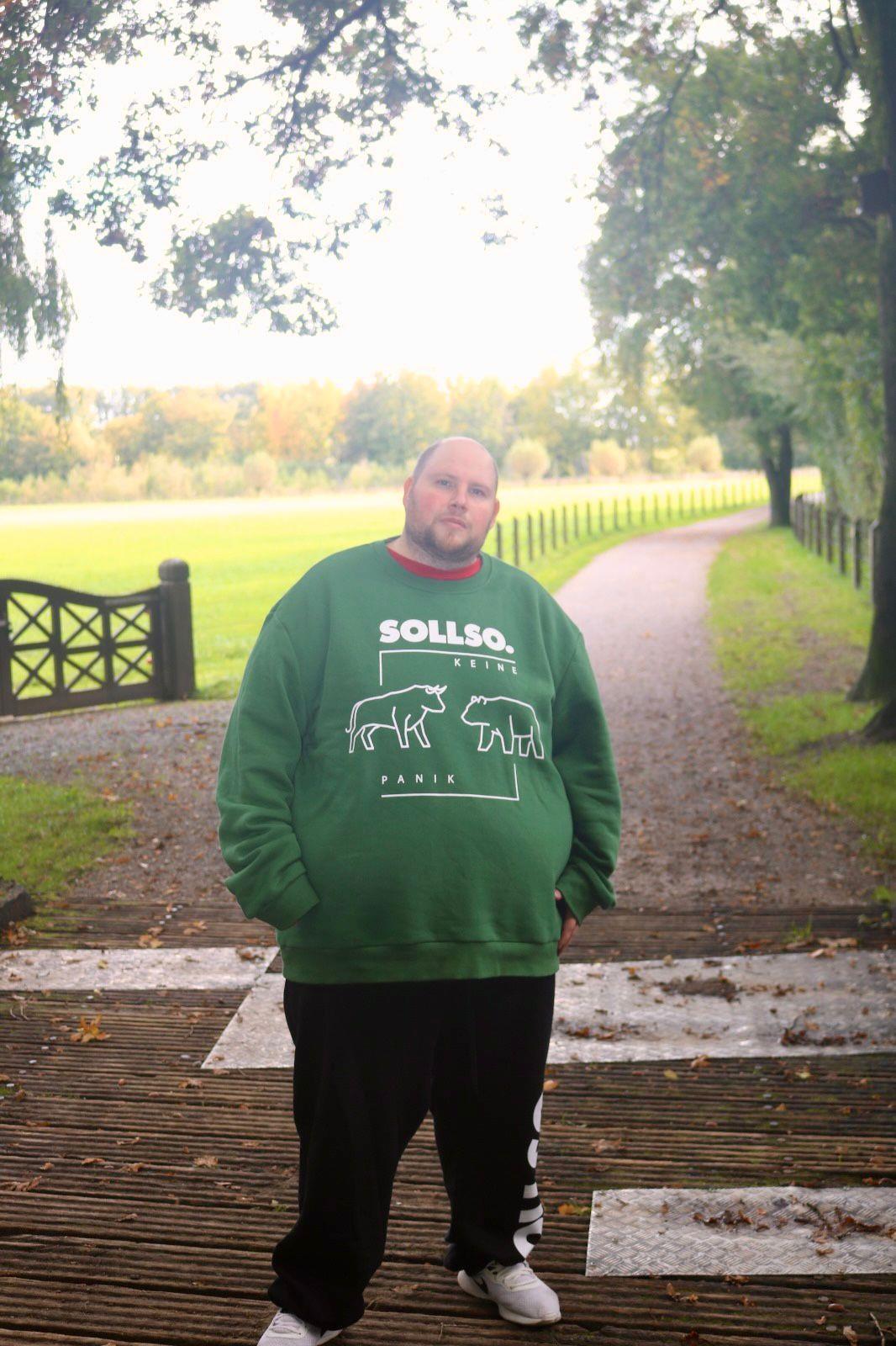 SOLLSO. Sweatshirt „Bull - Bear“, Farbe Jungle Green, Größe XXL SOLLSO. Sweatshirt „Bull - Bear“, Farbe Jungle Green, Größe XXL