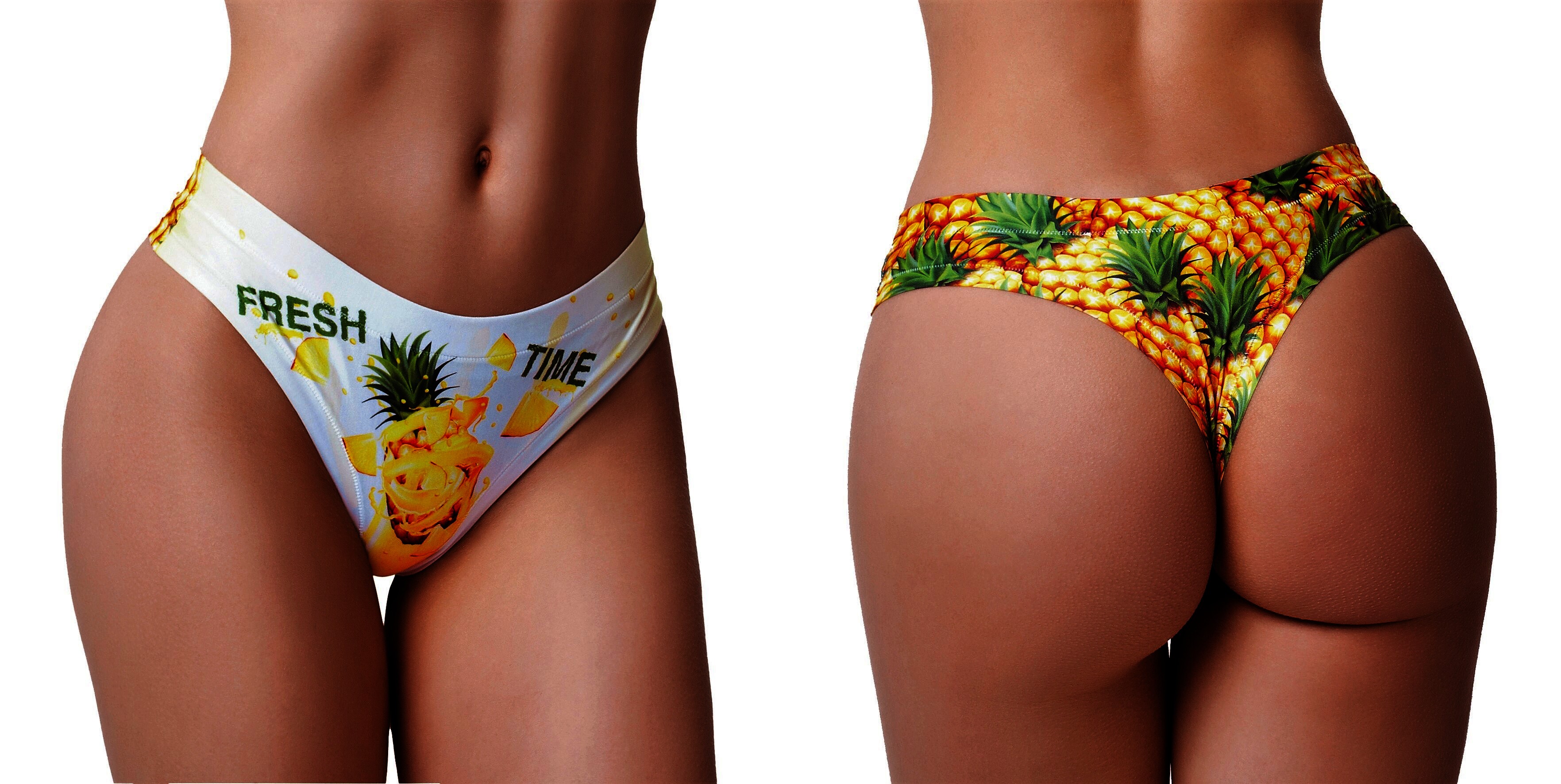 Memème FRESH SUMMER PINEAPPLE Tanga, Größe L