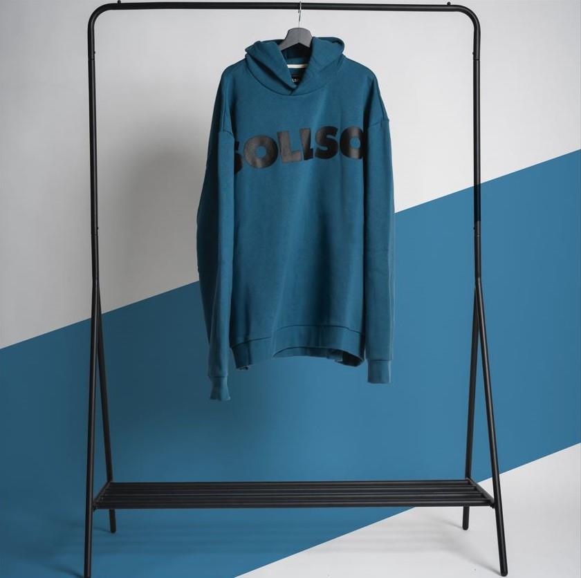 SOLLSO. Hoodie „Pure Logo“, Farbe Rough Sea, Größe 5XL SOLLSO. Hoodie „Pure Logo“, Farbe Rough Sea, Größe 5XL