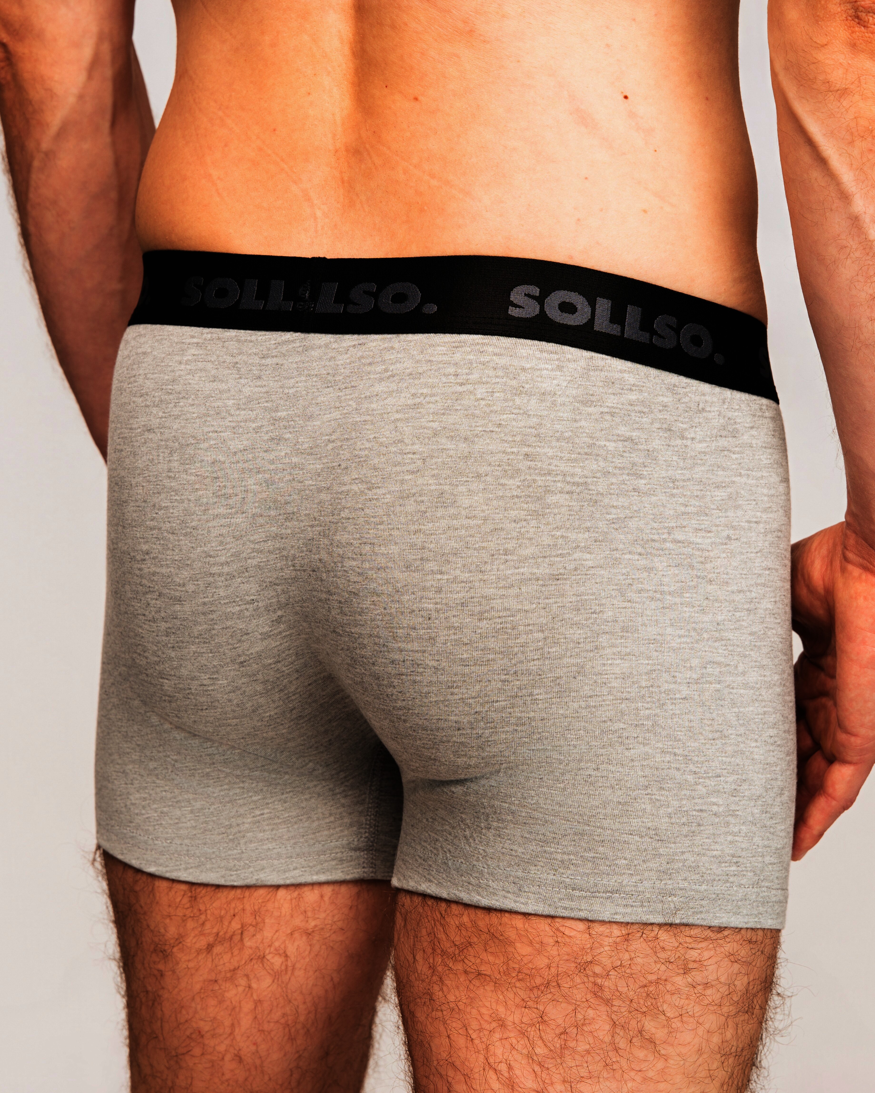 3er Pack Herren Boxershort, Bambusviskose, Grau Melliert, Gr.L