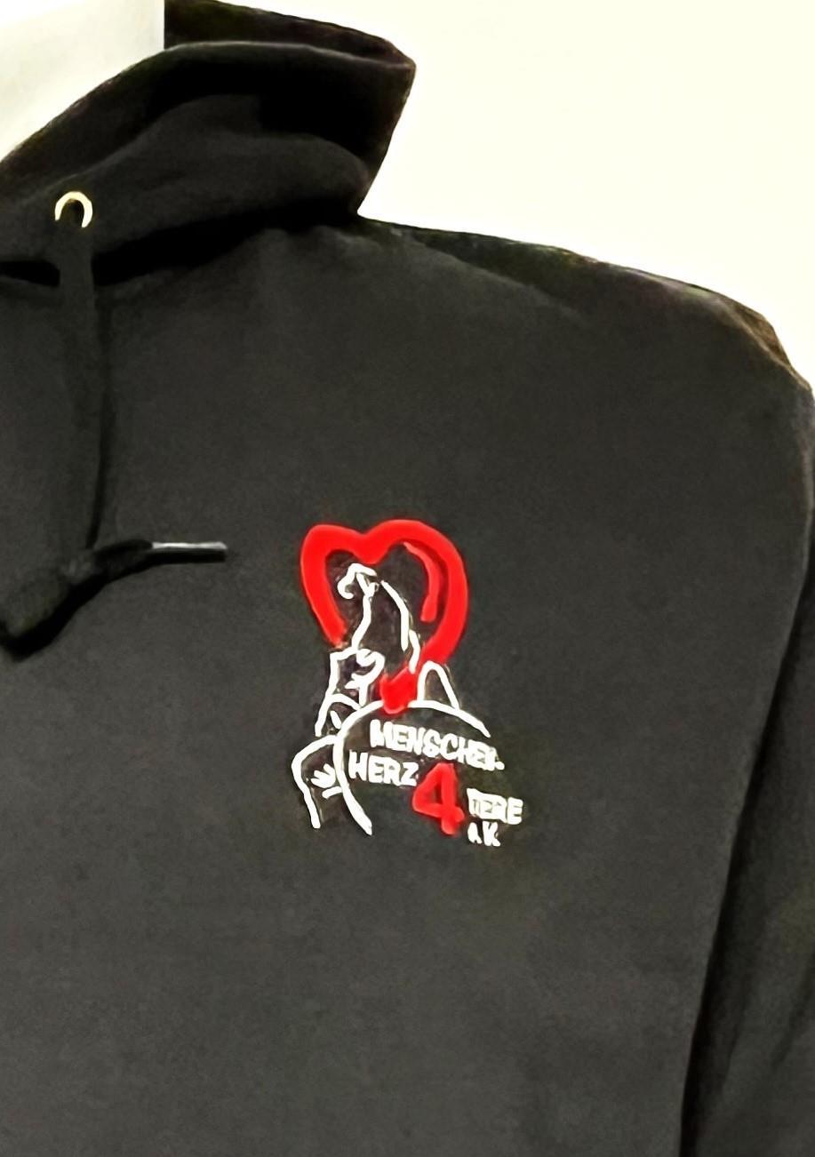 Hoodie „Menschen-Herz 4 Tiere e.V.“ by SOLLSO., Schwarz, Größe L