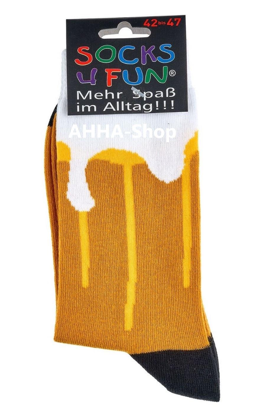 2 Paar „Socks4fun“ Socken mit Biermotiv, Gr. 42 - 47  2 Paar „Socks4fun“ Socken mit Biermotiv, Gr. 42 - 47