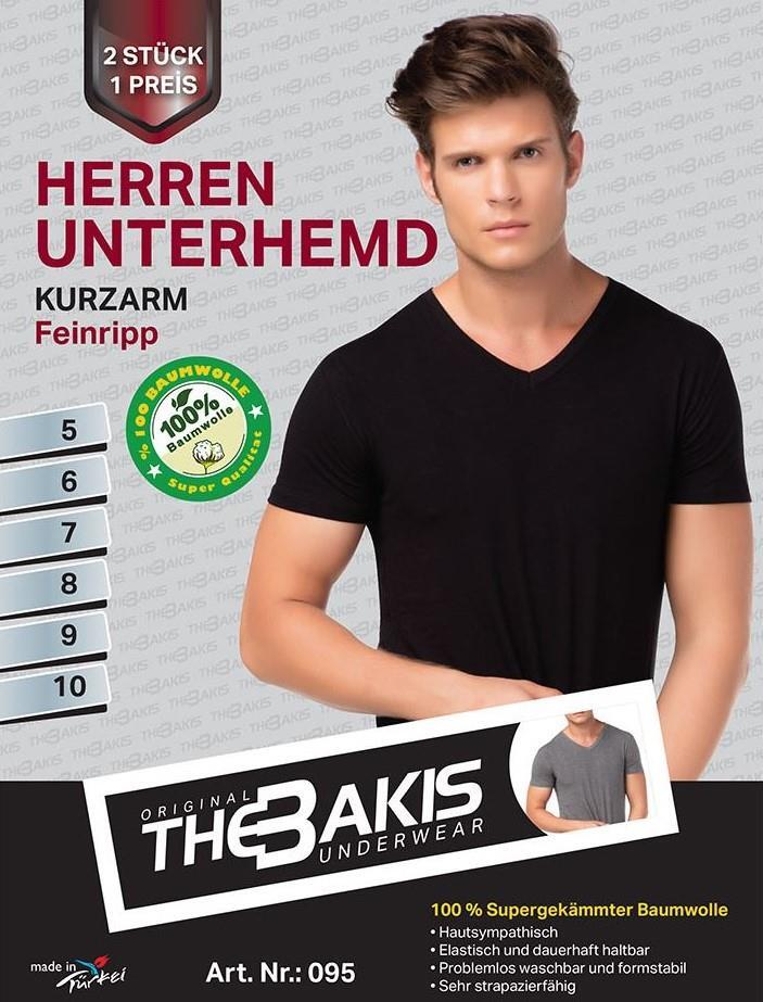 Herren Unterhemd 2er Pack Feinripp Farbe: Melange, Größe 10