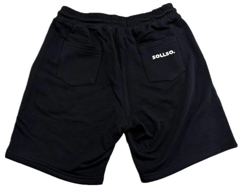 Sweatshorts „SOLLSO.“, Schwarz, Größe L