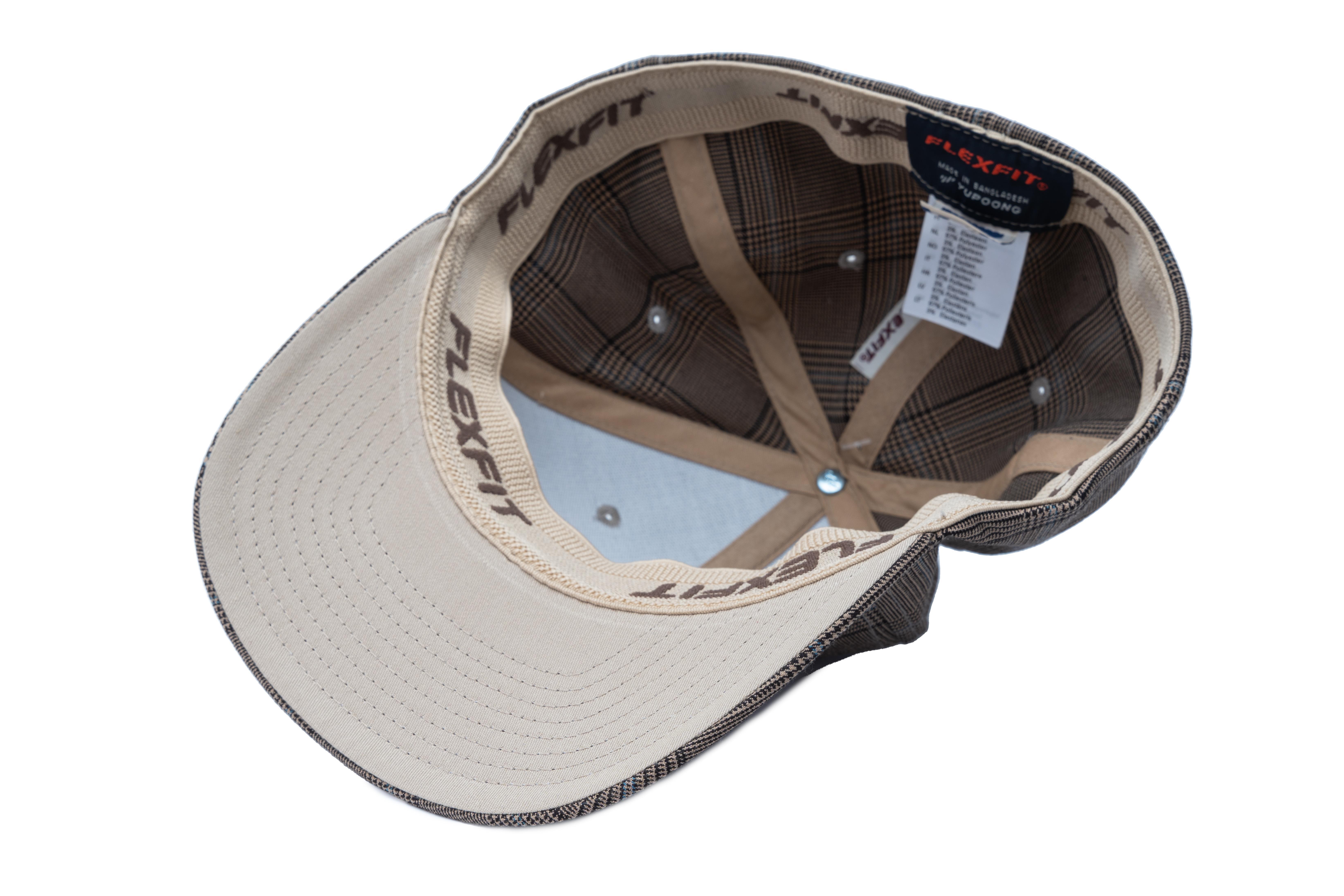 SOLLSO. Flexfit® Glen Check Cap. Schwarz-Weiß, Gr.S/M