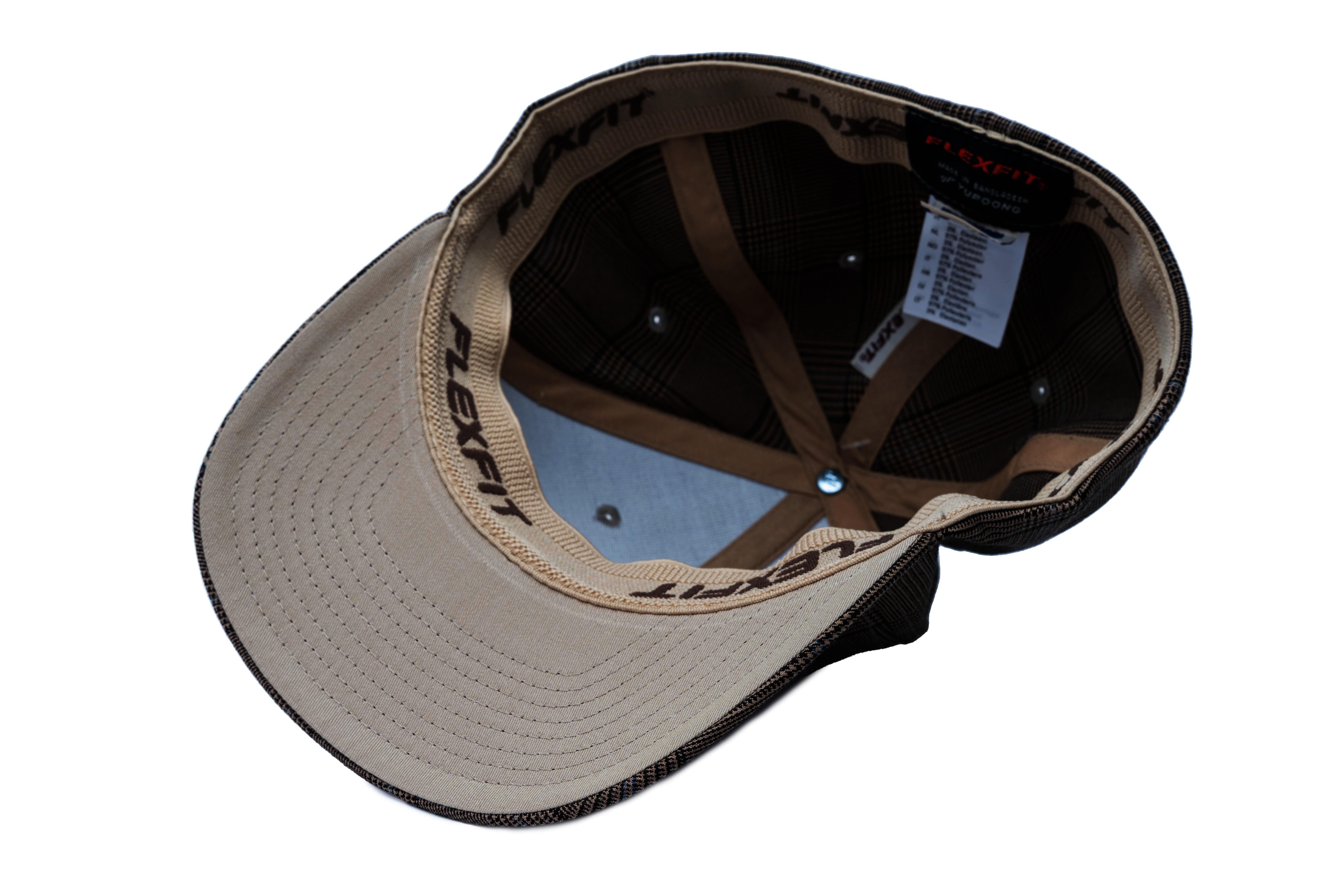 SOLLSO. Flexfit® Glen Check Cap. Schwarz-Weiß, Gr.S/M
