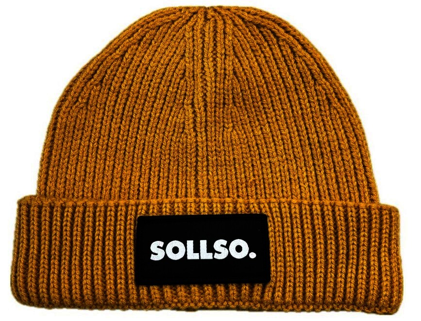 SOLLSO. Harbour Beanie, Strickmütze, mustard