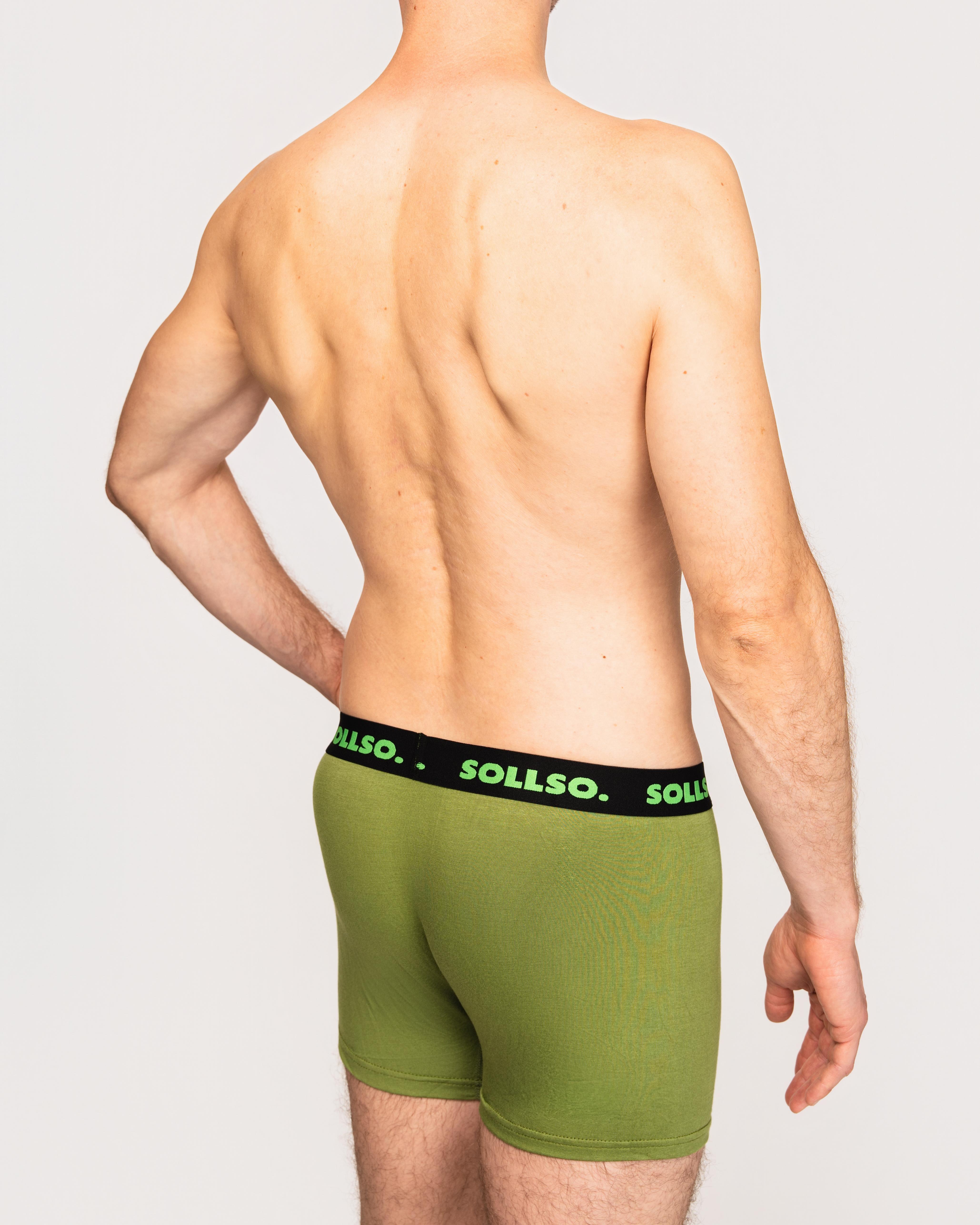 3er Pack Herren Boxershort, Bambusviskose, Olive, Gr.L