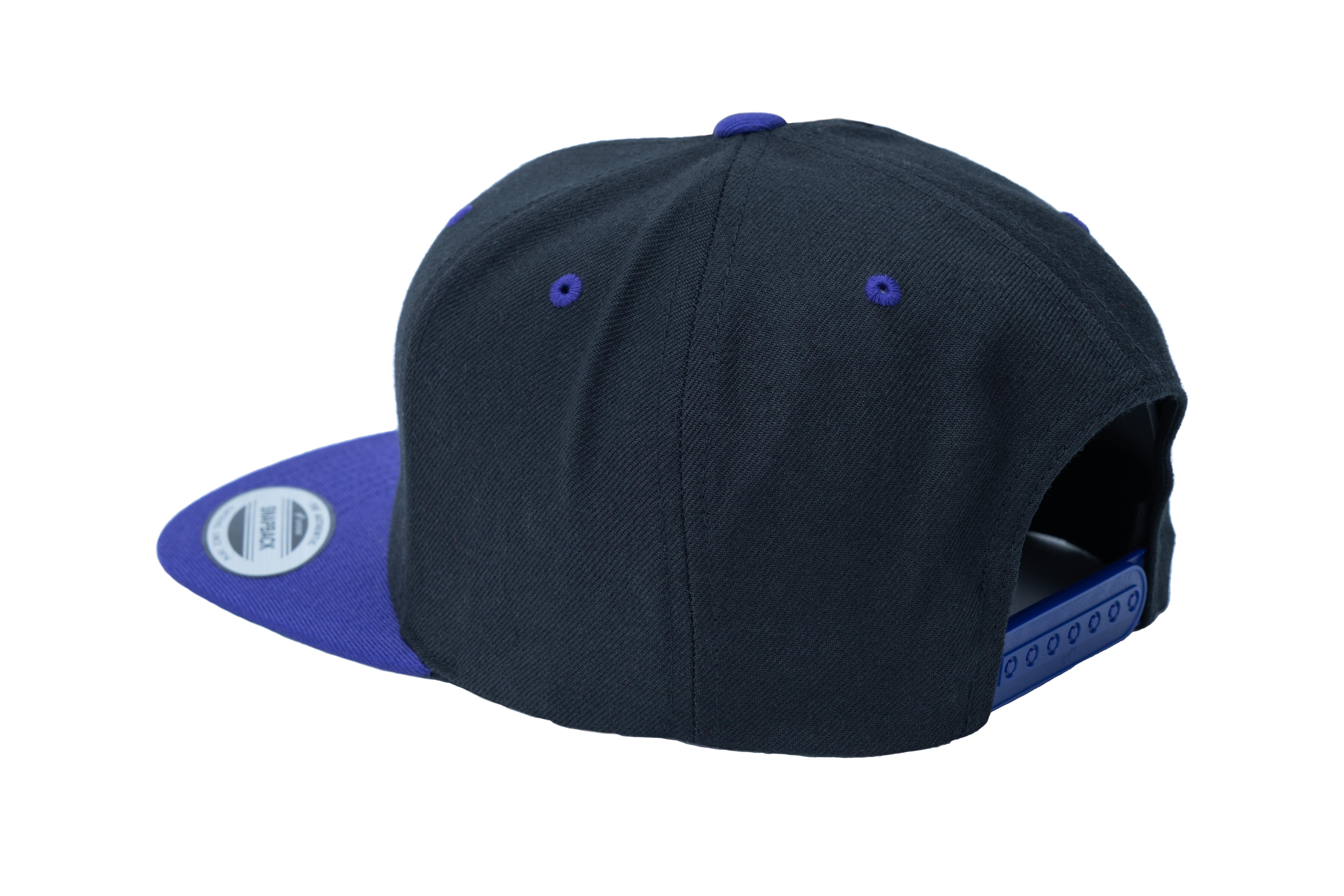 SOLLSO. Classic Snapback 2-Tone Cap, Black-Purple