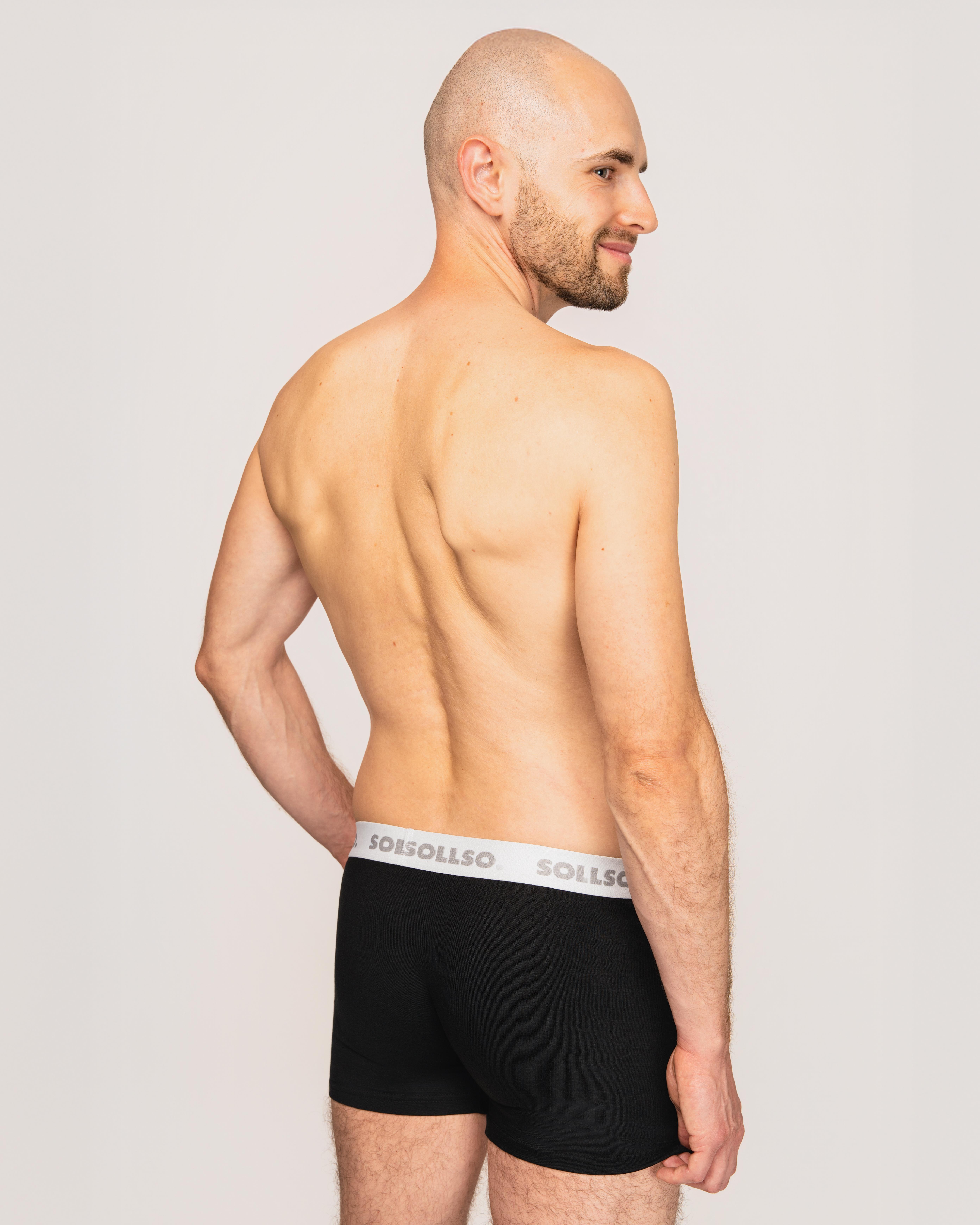3er Pack Herren Boxershort, Bambusviskose, Schwarz/Weiß, Gr.L