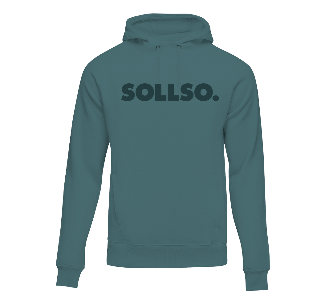 SOLLSO. Hoodie „Pure Logo“, Farbe Rough Sea, Größe XXL