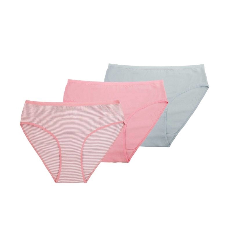 Damen Bikinislip 19115, gestreift, versch. Farben, 4 x 3er-Pack, Gr.36/38