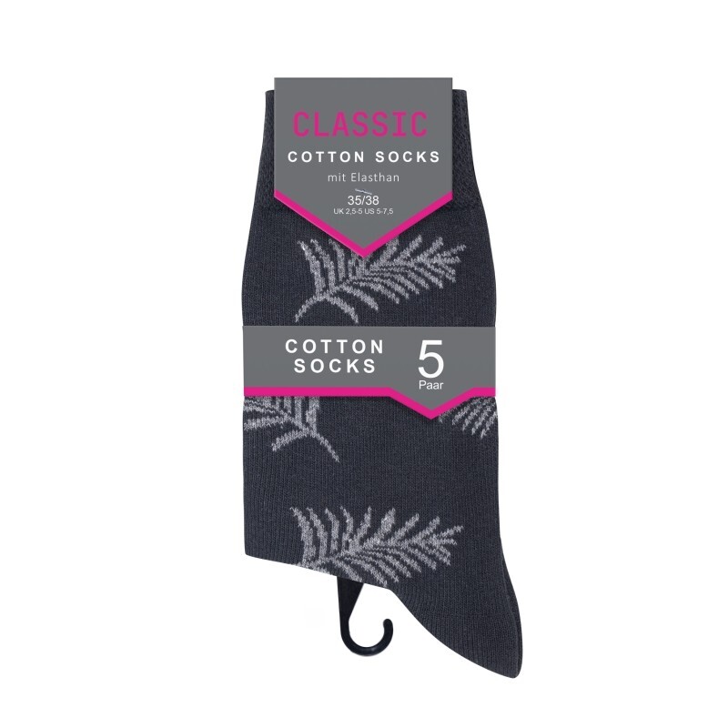 Damen Socken 63102, Komfortbund ohne Gummi, 2 x 5er -Pack, Gr.35/38