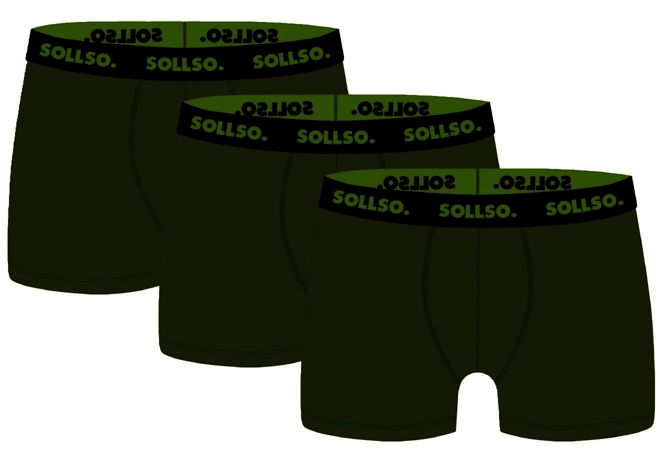 3er Pack Herren Boxershort, Bambusviskose, Olive, Gr.L