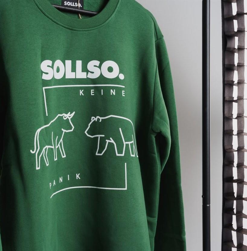 SOLLSO. Sweatshirt „Bull - Bear“, Farbe Jungle Green, Größe XXL SOLLSO. Sweatshirt „Bull - Bear“, Farbe Jungle Green, Größe XXL