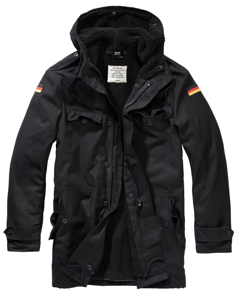 Brandit BW Parka Flag, Schwarz, Gr.52