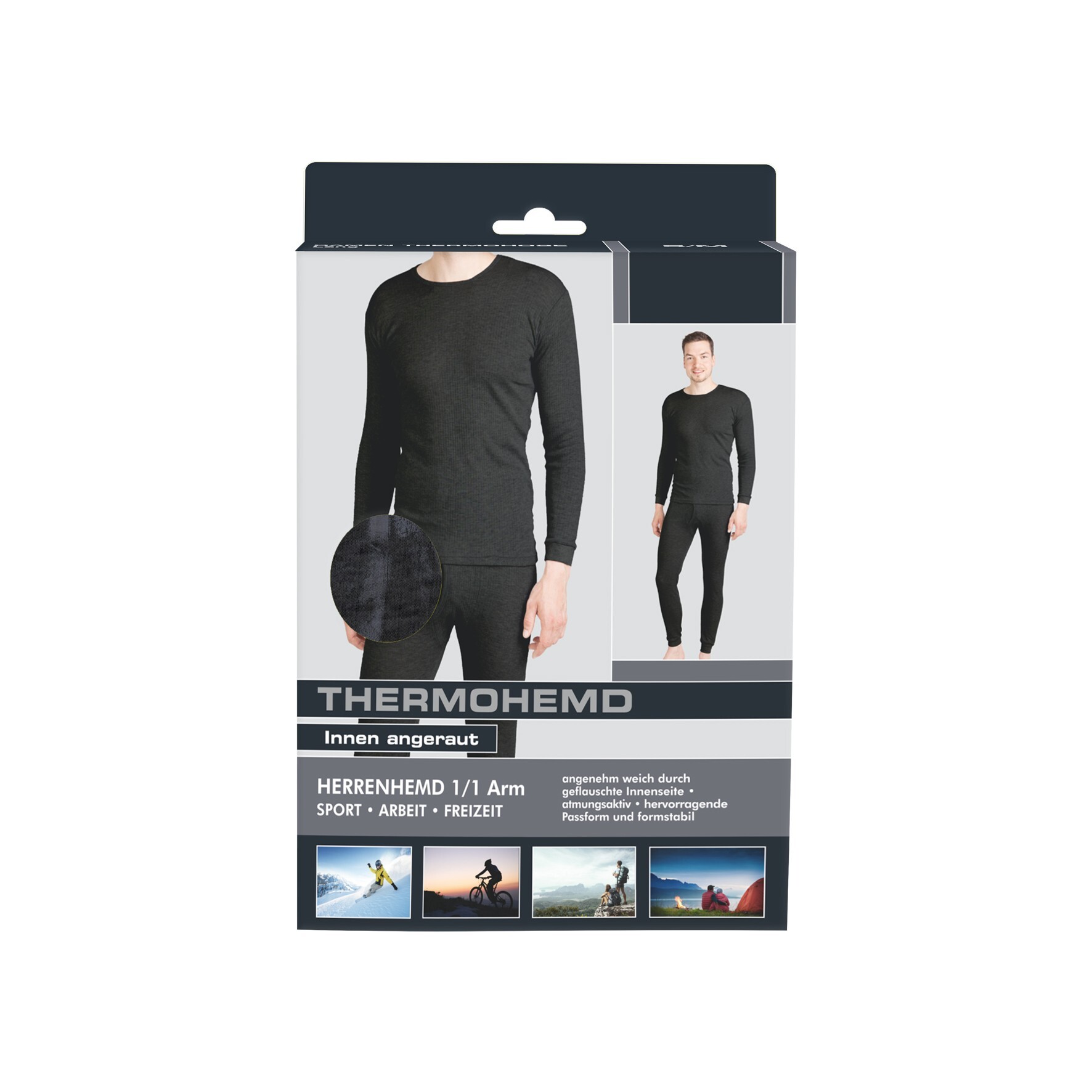 Herren Thermohemd 21401,  innen angeraut, interlock, Marine, Gr.7