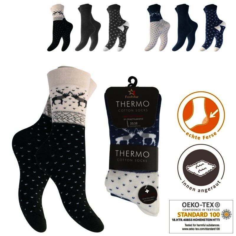 Damen Thermosocken 68305, Komfortbund, 3er-Pack , Gr. 39/42