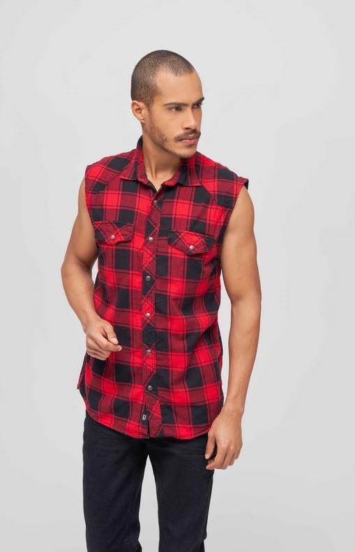 Brandit Checkshirt, Farbe rot/schwarz, Größe 6XL