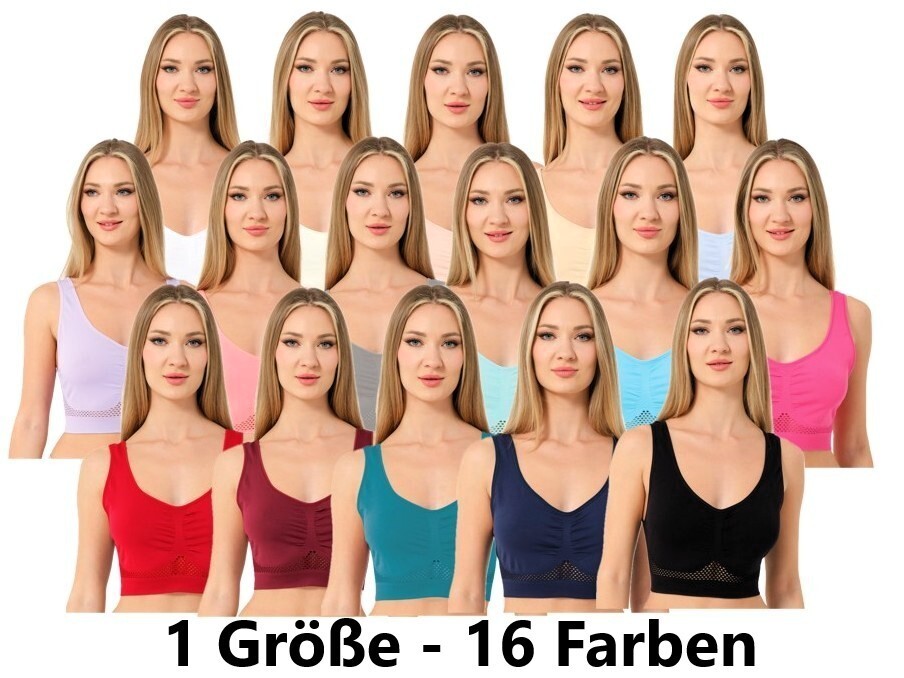 Sport BH 1503, Universalgröße, Rot, 3er-Pack