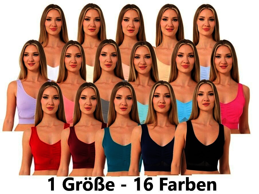 Sport BH 1503, Universalgröße, Rot, 3er-Pack
