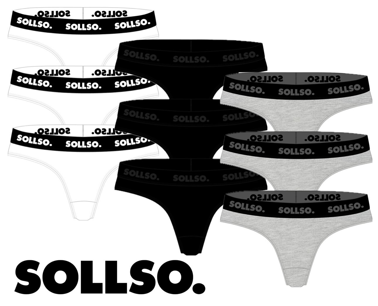 Damen Tanga, Bambusviskose, 3er-Pack, Grau/Schwarz, Gr.M Damen Tanga, Bambusviskose, 3er-Pack, Grau/Schwarz, Gr.M