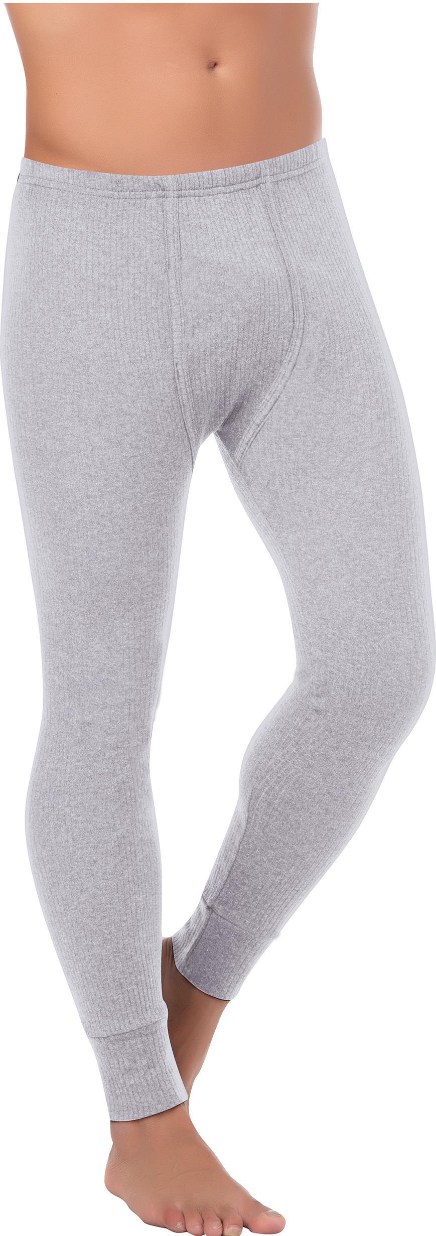 Herren Thermo Unterhose Lang, Interlok grau melange, Gr.10