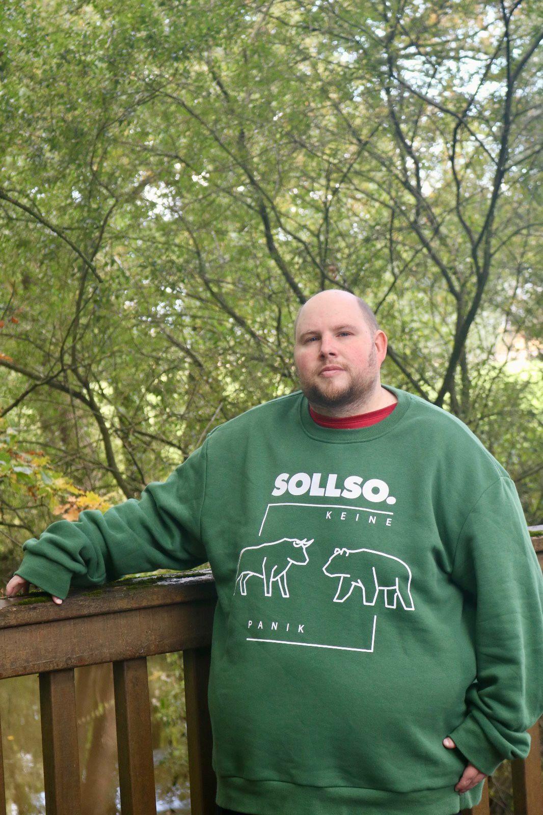 SOLLSO. Sweatshirt „Bull - Bear“, Farbe Jungle Green, Größe XXL SOLLSO. Sweatshirt „Bull - Bear“, Farbe Jungle Green, Größe XXL
